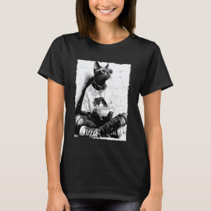 Coole Cat Anime Hipster-Katze isst Ramen Japanisch T-Shirt