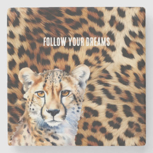 Coole Cat Cheetah Leopard Steinuntersetzer