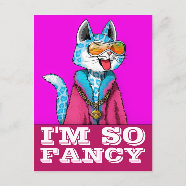 COOLE CAT-FUNNY EXTRAVAGANT ART POSTCARD POSTKARTE (Vorderseite)