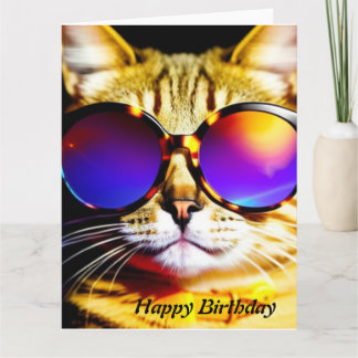 Coole Cat Happy Birthday Card Karte