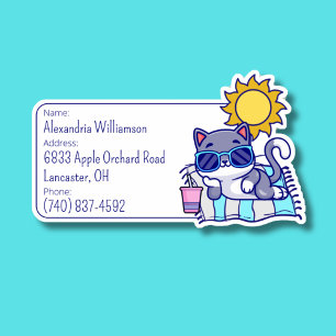 Coole Cat Luggage ID Aufkleber