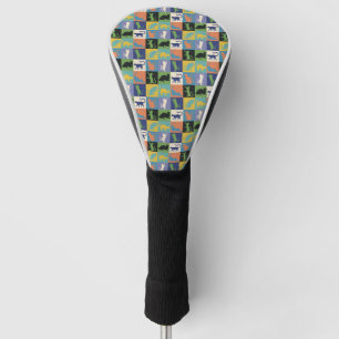 Coole Cat-Silhouetten auf Quiltplätzen Golf Headcover