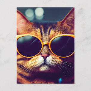 COOLE CAT-SUNGLASSEN POSTCARDS POSTKARTE