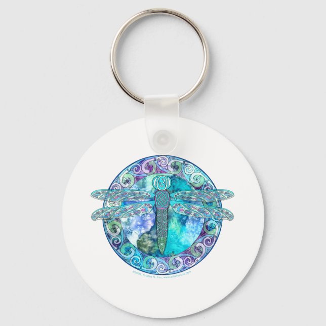 Coole Celtic Dragonfly Schlüsselanhänger (Vorderseite)