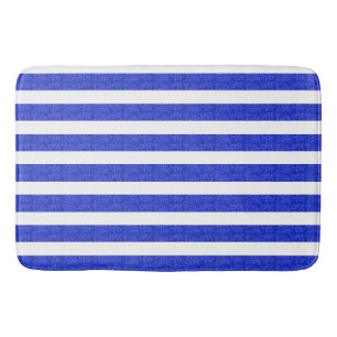 Coole Chic Blaue Geometrische Streifen Badematte
