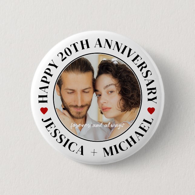 Coole Chic Frohe Geburtstag Benutzerdefiniertes Fo Button (Vorderseite)