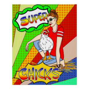 Coole Chicks   Chicken Art Poster