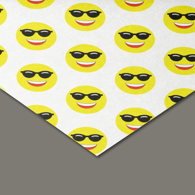 Coole Chill Sonnenbrille Gelbes Emoji Muster Seidenpapier (Von Creator hochgeladen)