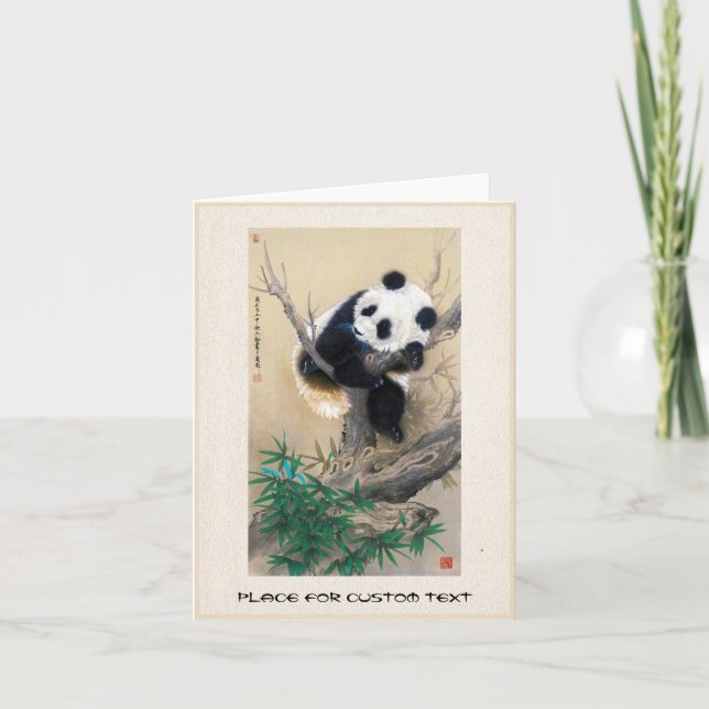 Coole chinesische niedliche Panda-Bärenkunst Karte (Vorderseite)