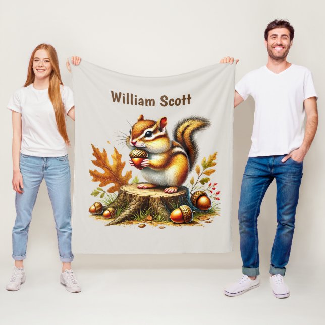 Coole Chipmunk-Liebhaber fügen Namen hinzu Fleecedecke (Beispiel)