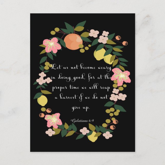 Coole Christliche Kunst - Galaten 6:9 Postkarte (Vorderseite)