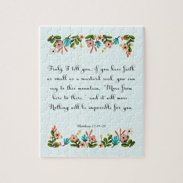 Coole christliche Kunst - Matthew-17:19 - 20 Puzzle (Vertikal)