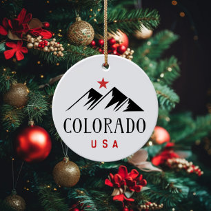 Coole Colorado USA Berge mit Star Light Color Keramik Ornament