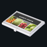 Coole Colorful Vegetables Nutritionist Visitenkarten Dose<br><div class="desc">Cool business card holder with a professional fotostudio of vegetables. Perfekt for Chief,  nutritionist,  dietitian,  health consultant.</div>