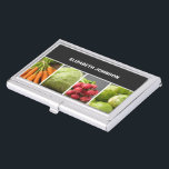 Coole Colorful Vegetables Nutritionist Visitenkarten Dose<br><div class="desc">Cool business card holder with a professional fotostudio of vegetables. Perfekt for Chief,  nutritionist,  dietitian,  health consultant.</div>