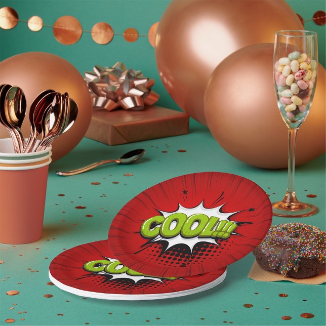 Coole Comic-Text-Papierplatten Pappteller (Von Creator hochgeladen)