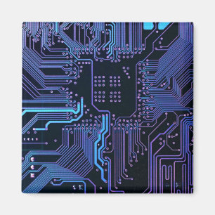 Coole Computerplatine blau Magnet