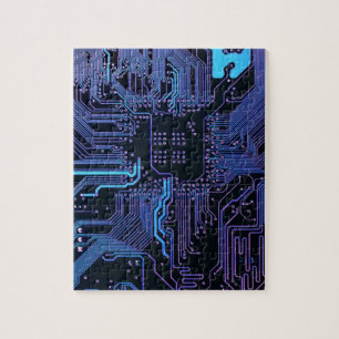Coole Computerplatine blau Puzzle