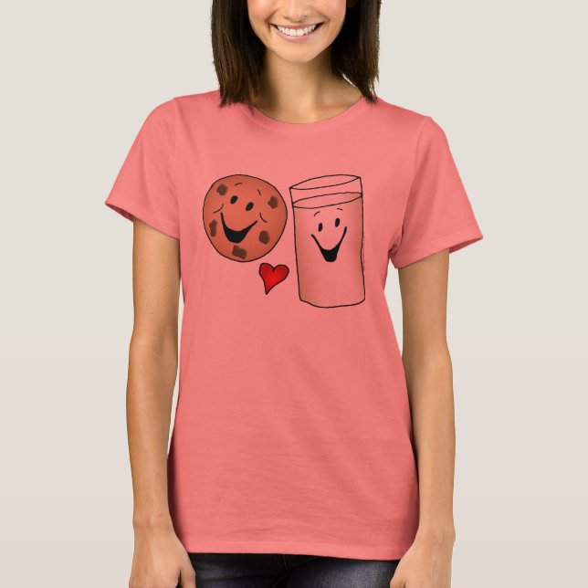 Coole Cookies und Milk Friends Cartoon T-Shirt (Vorderseite)