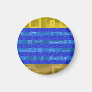 Coole Coole blaue goldene Streifen Magnet