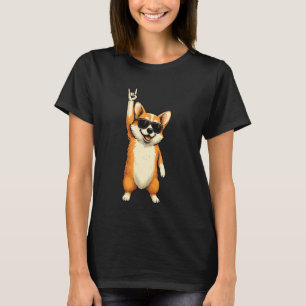 Coole Corgi Rock Musik Sonnenbrille T-Shirt