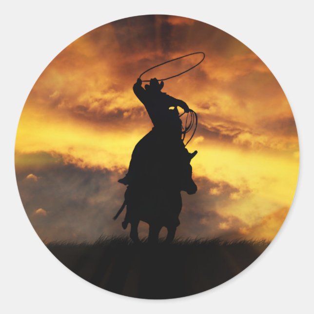 Coole Cowboy-Aufkleber Runder Aufkleber (Vorderseite)