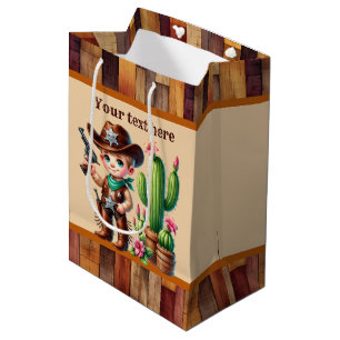 Coole Cowboy-Jungen Geburtstagsparty individuell a Mittlere Geschenktüte