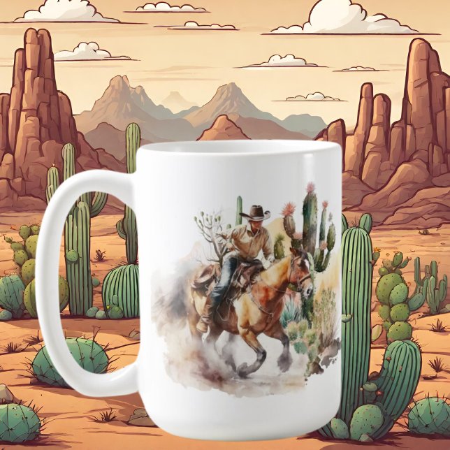 coole Cowboy-Liebhaber fügen Monogramm hinzu Kaffeetasse (Von Creator hochgeladen)