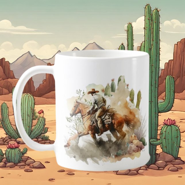 coole Cowboy-Liebhaber fügen Monogramm hinzu Kaffeetasse (Von Creator hochgeladen)