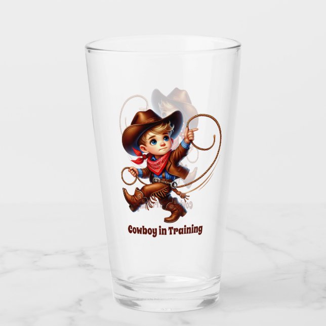 Coole Cowboy-Schulung Glas (Vorderseite)