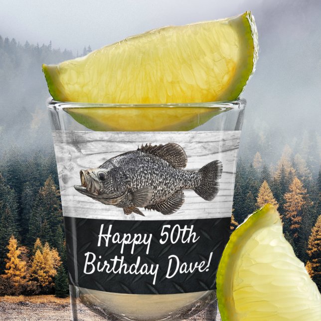 Coole Crappie Fischen 50. Geburtstag Spaß Fisch Schnapsglas (Von Creator hochgeladen)