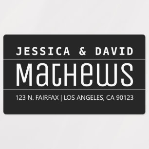 Coole Creative Stylish Black & White wasserdicht Etiketten