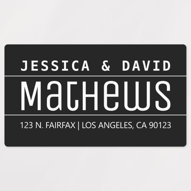 Coole Creative Stylish Black & White wasserdicht Etiketten (Design 1)