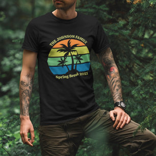 Coole Custom Tropical Beach Trip Palmen Schwarz T-Shirt