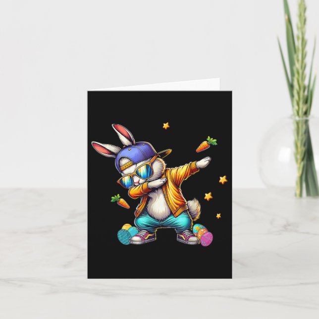 Coole Dab Bunny Osterfest Kindermädchen Karte (Vorderseite)
