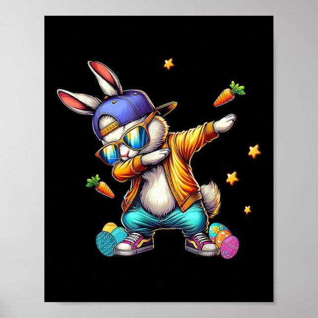 Coole Dab Bunny Osterfest Kindermädchen Poster (Vorne)