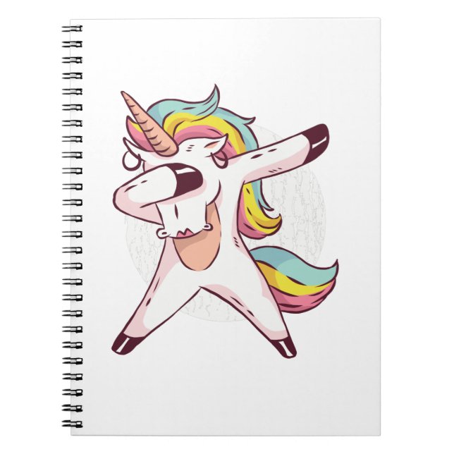 Coole Dabbing Einhorn Regenbogen Trendy Dance Move Notizblock (Vorderseite)