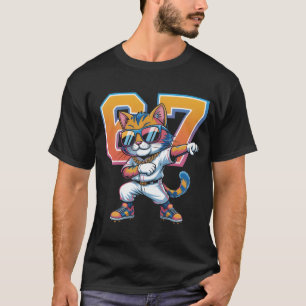 Coole Dabbing-Katze 67 Baseball-Sportfan-Geschenk  T-Shirt