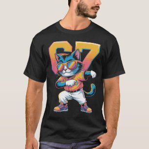 Coole Dabbing-Katze 67 Baseball-Sportfan-Geschenk  T-Shirt