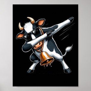 Coole Dabbing Kuh für festes Fun Kuh Lover Chr Poster
