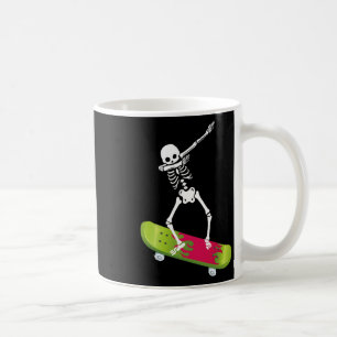 Coole Dabbing-Skelett-Skateboarding-Skateboard-Clo Kaffeetasse