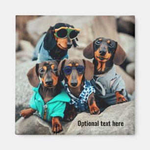 Coole Dachshund-Gang mit Sonnenbrille Magnet