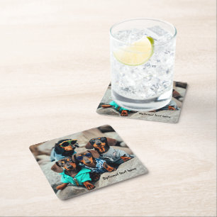 Coole Dackel Gang Drink Coasters Rechteckiger Pappuntersetzer