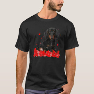 Coole Dackel Hund Valentine S Day Christmas Welpe T-Shirt
