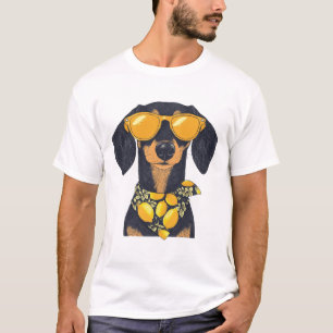 Coole Dackel-Hundesonnenbrille Zitronen T-Shirt
