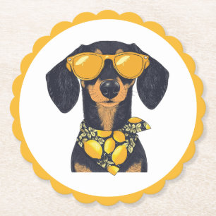 Coole Dackel-Hundesonnenbrille Zitronen Untersetzer
