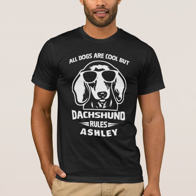 Coole Dackel Regel Hunde T - Shirt (Vorderseite)