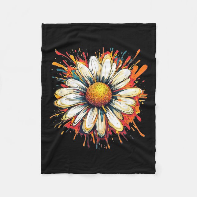 Coole Daisy mit Blüten für einen schönen Sommerloo Fleecedecke (Vorderseite)
