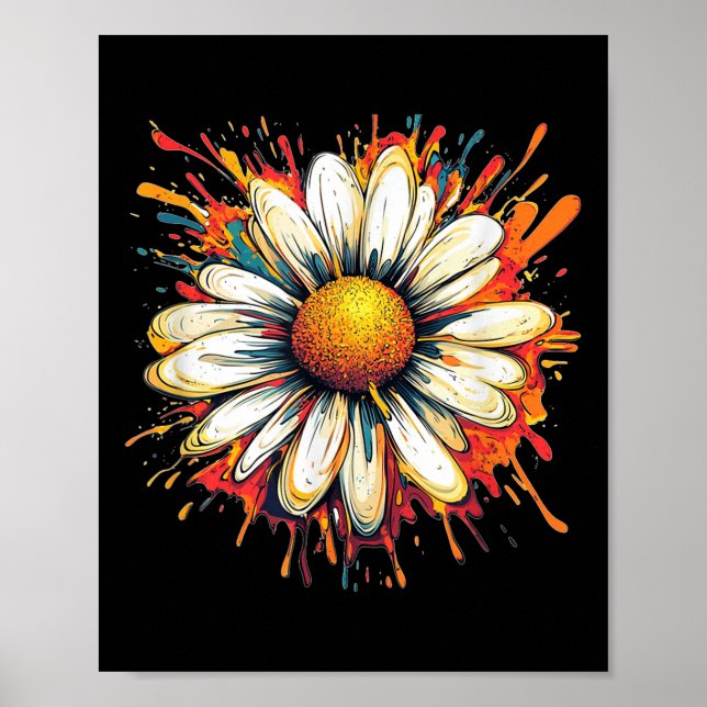 Coole Daisy mit Blüten für einen schönen Sommerloo Poster (Vorne)