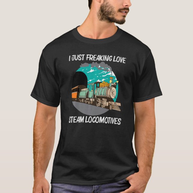 Coole Dampflokomotive für Männer - Eisenbahnzug T-Shirt (Vorderseite)